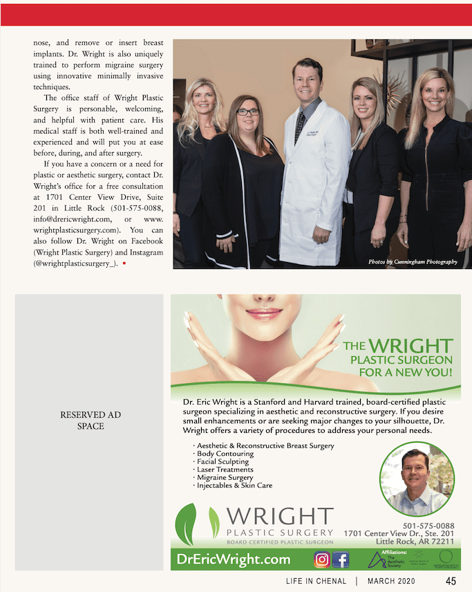 Dr. Wright Life in Chenal Magazine Article