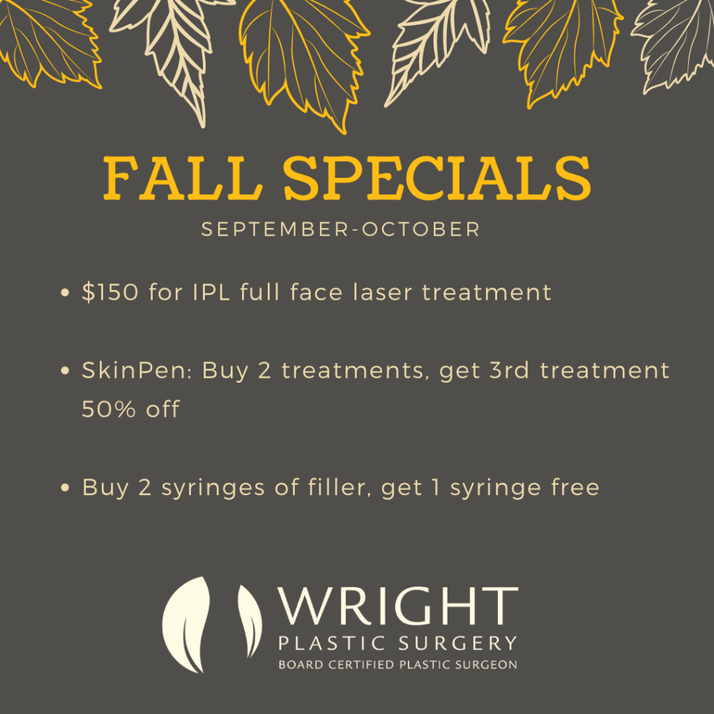 brown leaves with fall specials listed